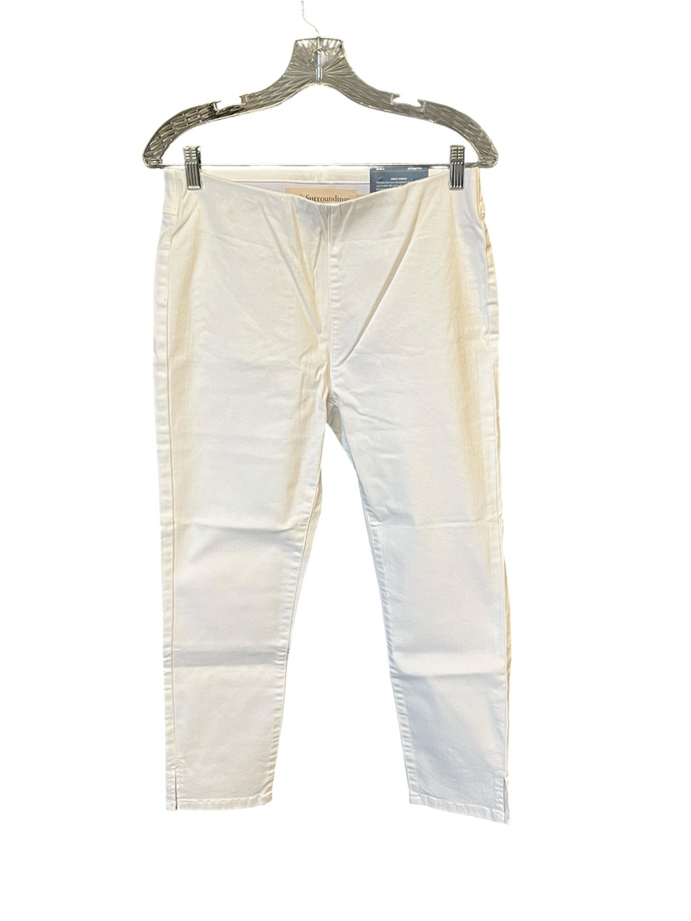 NWT Soft Surroundings Ultimate Cropped Leggings White Pull-On Pants Size S 6/8